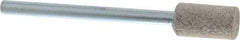Cratex - 1/4" Head Diam x 1/2" Thickness, W163, Cylinder End, Aluminum Oxide Mounted Point - Medium Grade, 80 Grit, 26,250 RPM - Industrial Tool & Supply