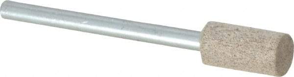 Cratex - 1/4" Head Diam x 1/2" Thickness, W163, Cylinder End, Aluminum Oxide Mounted Point - Medium Grade, 80 Grit, 26,250 RPM - Industrial Tool & Supply