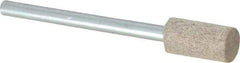Cratex - 1/4" Head Diam x 1/2" Thickness, W163, Cylinder End, Aluminum Oxide Mounted Point - Medium Grade, 80 Grit, 26,250 RPM - Industrial Tool & Supply
