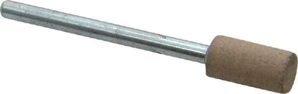 Cratex - 1/4" Head Diam x 1/2" Thickness, W163, Cylinder End, Aluminum Oxide Mounted Point - Medium Grade, 80 Grit, 26,250 RPM - Industrial Tool & Supply