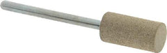 Cratex - 3/8" Head Diam x 3/4" Thickness, W177, Cylinder End, Aluminum Oxide Mounted Point - Medium Grade, 80 Grit, 17,620 RPM - Industrial Tool & Supply
