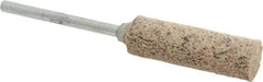 Rex Cut Product - 3/8" Head Diam x 1-1/4" Thickness, W179, Cylinder End, Aluminum Oxide Mounted Point - Brown, Very Coarse Grade, 36 Grit - Industrial Tool & Supply