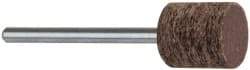 Cratex - 1/2" Head Diam x 1/2" Thickness, W185, Cylinder End, Aluminum Oxide Mounted Point - Very Coarse Grade, 36 Grit, 16,870 RPM - Industrial Tool & Supply
