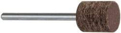 Cratex - 1/2" Head Diam x 1/2" Thickness, W185, Cylinder End, Aluminum Oxide Mounted Point - Very Coarse Grade, 36 Grit, 16,870 RPM - Industrial Tool & Supply