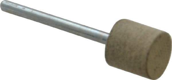 Cratex - 1/2" Head Diam x 1/2" Thickness, W185, Cylinder End, Aluminum Oxide Mounted Point - Medium Grade, 80 Grit, 16,870 RPM - Industrial Tool & Supply