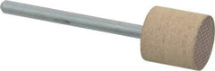 Cratex - 1/2" Head Diam x 1/2" Thickness, W185, Cylinder End, Aluminum Oxide Mounted Point - Medium Grade, 80 Grit, 16,870 RPM - Industrial Tool & Supply