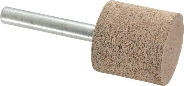 Cratex - 1" Head Diam x 1" Thickness, W220, Cylinder End, Aluminum Oxide Mounted Point - Very Coarse Grade, 36 Grit, 15,750 RPM - Industrial Tool & Supply