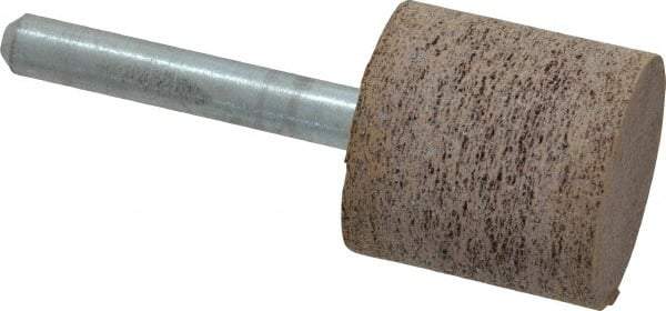 Cratex - 1" Head Diam x 1" Thickness, W220, Cylinder End, Aluminum Oxide Mounted Point - Very Coarse Grade, 36 Grit, 15,750 RPM - Industrial Tool & Supply