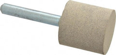 Cratex - 1" Head Diam x 1" Thickness, W220, Cylinder End, Aluminum Oxide Mounted Point - Medium Grade, 80 Grit, 15,750 RPM - Industrial Tool & Supply