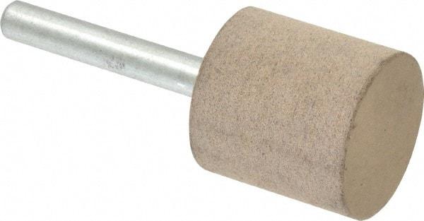 Cratex - 1" Head Diam x 1" Thickness, W220, Cylinder End, Aluminum Oxide Mounted Point - Medium Grade, 80 Grit, 15,750 RPM - Industrial Tool & Supply