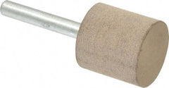 Cratex - 1" Head Diam x 1" Thickness, W220, Cylinder End, Aluminum Oxide Mounted Point - Medium Grade, 80 Grit, 15,750 RPM - Industrial Tool & Supply