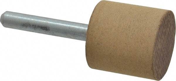 Cratex - 1" Head Diam x 1" Thickness, W220, Cylinder End, Aluminum Oxide Mounted Point - Medium Grade, 80 Grit, 15,750 RPM - Industrial Tool & Supply