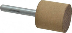 Cratex - 1" Head Diam x 1" Thickness, W220, Cylinder End, Aluminum Oxide Mounted Point - Medium Grade, 80 Grit, 15,750 RPM - Industrial Tool & Supply