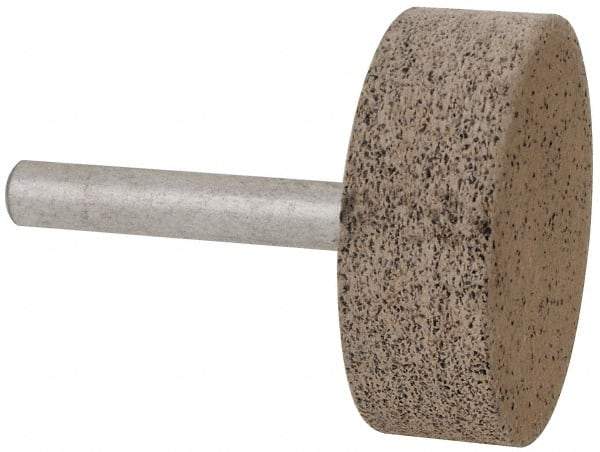 Cratex - 1-1/2" Head Diam x 1/2" Thickness, W236, Cylinder End, Aluminum Oxide Mounted Point - Very Coarse Grade, 36 Grit, 21,750 RPM - Industrial Tool & Supply