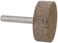 Cratex - 1-1/2" Head Diam x 1/2" Thickness, W236, Cylinder End, Aluminum Oxide Mounted Point - Very Coarse Grade, 36 Grit, 21,750 RPM - Industrial Tool & Supply