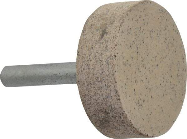 Cratex - 1-1/2" Head Diam x 1/2" Thickness, W236, Cylinder End, Aluminum Oxide Mounted Point - Very Coarse Grade, 36 Grit, 21,750 RPM - Industrial Tool & Supply