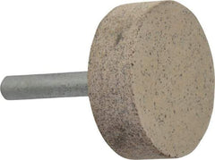 Cratex - 1-1/2" Head Diam x 1/2" Thickness, W236, Cylinder End, Aluminum Oxide Mounted Point - Very Coarse Grade, 36 Grit, 21,750 RPM - Industrial Tool & Supply