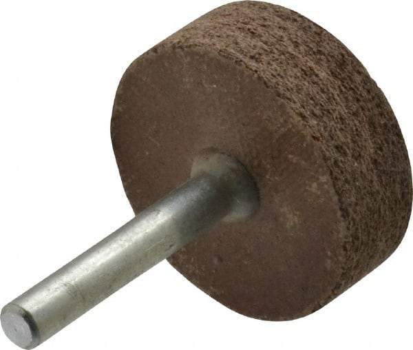 Cratex - 1-1/2" Head Diam x 1/2" Thickness, W236, Cylinder End, Aluminum Oxide Mounted Point - Very Coarse Grade, 36 Grit, 21,750 RPM - Industrial Tool & Supply