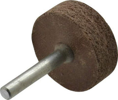 Cratex - 1-1/2" Head Diam x 1/2" Thickness, W236, Cylinder End, Aluminum Oxide Mounted Point - Very Coarse Grade, 36 Grit, 21,750 RPM - Industrial Tool & Supply