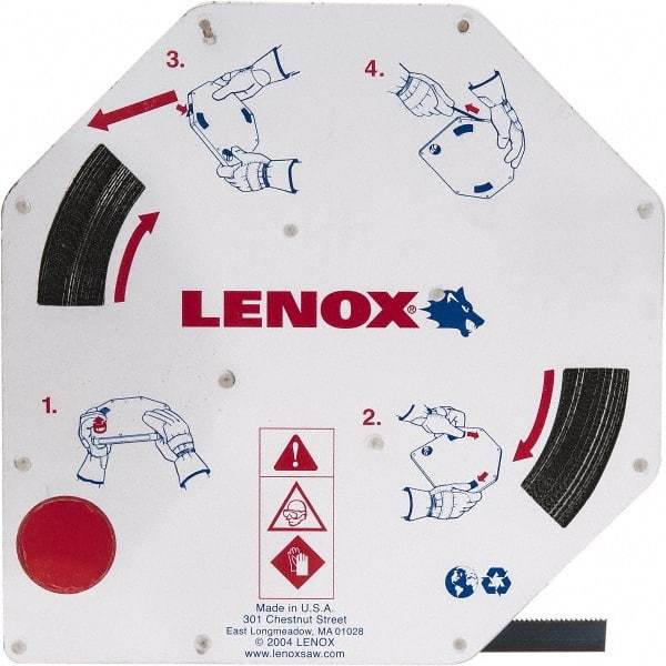 Lenox - 3/8" x 100' x 0.025" Carbon Steel Band Saw Blade Coil Stock - 14 TPI, Toothed Edge, Straight Form, Raker Set, Flexible Back, Constant Pitch, Contour Cutting - Industrial Tool & Supply