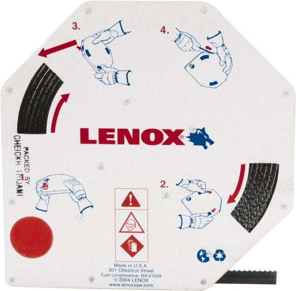 Lenox - 1/2" x 100' x 0.025" Carbon Steel Band Saw Blade Coil Stock - 6 TPI, Toothed Edge, Hook Form, Raker Set, Flexible Back, Constant Pitch, Contour Cutting - Industrial Tool & Supply