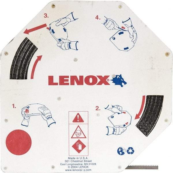 Lenox - 1/4" x 100' x 0.025" Carbon Steel Band Saw Blade Coil Stock - 6 TPI, Toothed Edge, Hook Form, Raker Set, Flexible Back, Constant Pitch, Contour Cutting - Industrial Tool & Supply