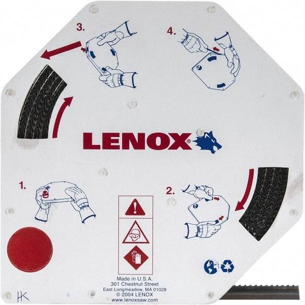 Lenox - 1/2" x 100' x 0.025" Carbon Steel Band Saw Blade Coil Stock - 6 TPI, Toothed Edge, Hook Form, Raker Set, Flexible Back, Constant Pitch, Contour Cutting - Industrial Tool & Supply