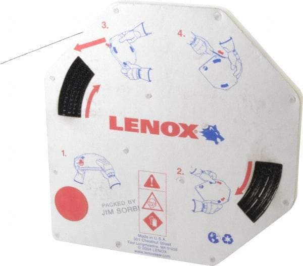 Lenox - 1/2" x 100' x 0.025" Carbon Steel Band Saw Blade Coil Stock - 6 TPI, Toothed Edge, Straight Form, Raker Set, Hard Back, Constant Pitch, Contour Cutting - Industrial Tool & Supply