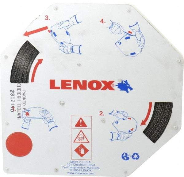 Lenox - 1/2" x 100' x 0.025" Bi-Metal Band Saw Blade Coil Stock - 8 to 12 TPI, Toothed Edge, Modified Raker Set, Flexible Back, Variable Pitch, Contour Cutting - Industrial Tool & Supply