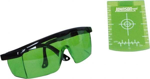 Johnson Level & Tool - Laser Level Magnetic Target and Enhancement Glasses - Use With Green Beam Lasers - Industrial Tool & Supply
