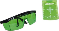 Johnson Level & Tool - Laser Level Magnetic Target and Enhancement Glasses - Use With Green Beam Lasers - Industrial Tool & Supply