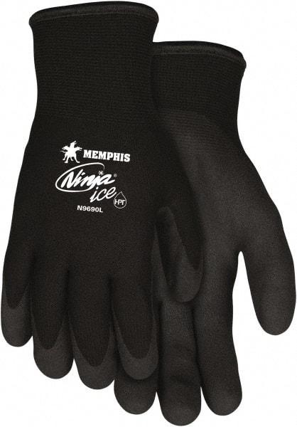 MCR Safety - Size M Nylon Blend Work Gloves - Knit Wrist Cuff, Black, Paired - Industrial Tool & Supply