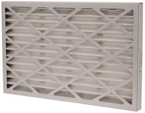 Value Collection - 16" Noml Height x 25" Noml Width x 1-3/4" Noml Depth, 35 to 45% Capture Efficiency, Wireless Pleated Air Filter - MERV 8, Synthetic, Integrated Beverage Board Frame, 500 Max FPM, 1,400 CFM, For Heating & Air Conditioning Units - Industrial Tool & Supply