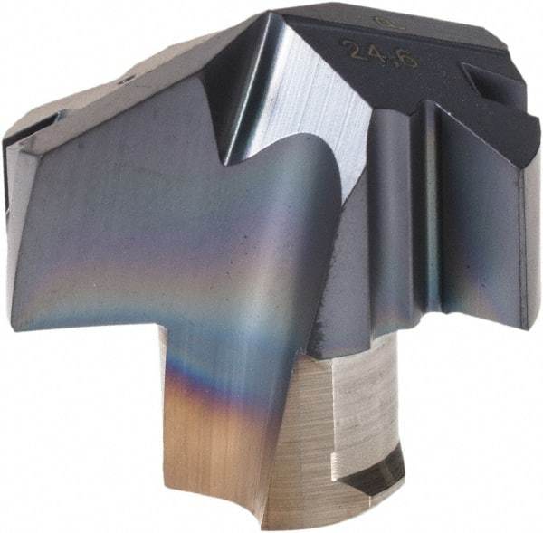 Iscar - Series ICP, 0.969" Diam Grade IC908 140° Replaceable Drill Tip - Carbide, TiAlN Finish, 24 Seat Size, Through Coolant - Industrial Tool & Supply