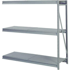 Lyon - 3 Shelf Add-On Solid Steel Steel Shelving - 10,000 Lb Capacity, 72" Wide x 84" High x 36" Deep, Dove Gray - Industrial Tool & Supply