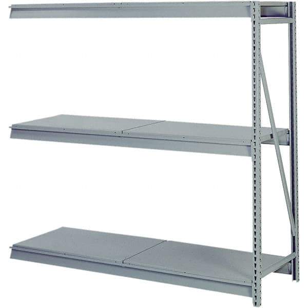 Lyon - 3 Shelf Add-On Solid Deck Steel Shelving - 10,000 Lb Capacity, 60" Wide x 84" High x 48" Deep, Dove Gray - Industrial Tool & Supply