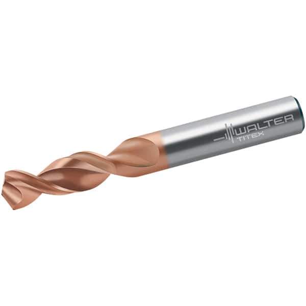 Walter-Titex - 0.302" 130° Parabolic Flute Cobalt Screw Machine Drill Bit - AlCrN Finish, Right Hand Cut, 37mm Flute Length, 79mm OAL, Conical+U Point, Straight Shank - Industrial Tool & Supply