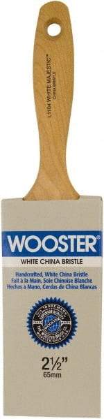 Wooster Brush - 3" Flat Hog Varnish Brush - 3-7/16" Bristle Length, 6-1/2" Maple Beavertail Handle - Industrial Tool & Supply