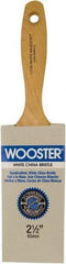 Wooster Brush - 3" Flat Hog Varnish Brush - 3-7/16" Bristle Length, 6-1/2" Maple Beavertail Handle - Industrial Tool & Supply