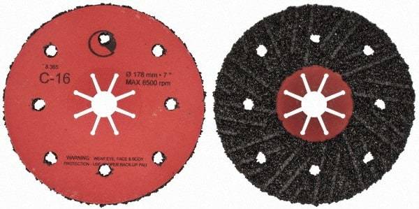 Value Collection - 7" Diam 7/8" Hole 16 Grit Fiber Disc - Very Coarse Grade, Silicon Carbide, 8,000 Max RPM - Industrial Tool & Supply