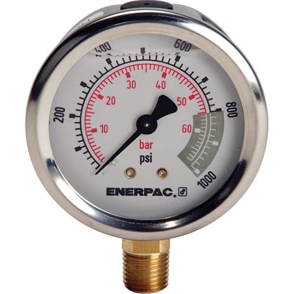 Enerpac - Hydraulic Pressure Gages & Adapters Type: Glycerine Filled Pressure Rating: 600 - Industrial Tool & Supply