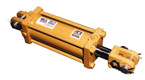Prince - 3" Bore, 1-3/8" Rod Diam, Double Acting NFPA Tie Rod Cylinder - 12" Stroke Length, 3/4-16 Port, 3/4-16 Rod Thread, Clevis Mount - Industrial Tool & Supply