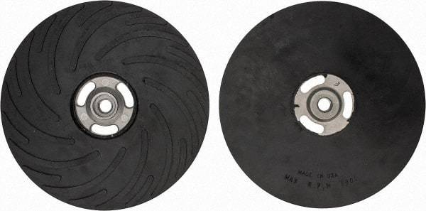 Made in USA - 9" Diam Disc Backing Ribbed Backing Pad - Soft Density, 6,600 RPM - Industrial Tool & Supply