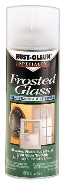 Rust-Oleum - 12 oz Frosted Glass Flat Finish Alkyd Enamel Paint - 8 to 10 Sq Ft per Gal, Interior, Direct to Metal - Industrial Tool & Supply