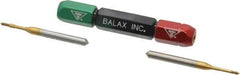 Balax - 2 Piece, M1.40 x 0.300 Thread Size, High Speed Tool Steel Miniature Plug Thread Go No Go Gage Set - 0.0474 Inch Go Pitch, 0.0487 Inch No Go Pitch - Industrial Tool & Supply