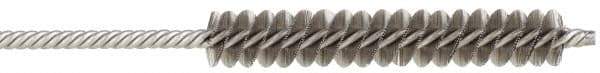 Made in USA - 1/4" Diam Helical Stainless Steel Tube Brush - Double Spiral, 0.005" Filament Diam, 1-1/2" Brush Length, 4" OAL, 0.091" Diam Stainless Steel Shank - Industrial Tool & Supply