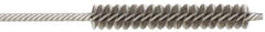 Made in USA - 1/4" Diam Helical Stainless Steel Tube Brush - Double Spiral, 0.005" Filament Diam, 1-1/2" Brush Length, 4" OAL, 0.091" Diam Stainless Steel Shank - Industrial Tool & Supply