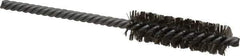 Made in USA - 5/8" Diam Helical Stainless Steel Tube Brush - Double Spiral, 0.005" Filament Diam, 2" Brush Length, 5" OAL, 0.208" Diam Galvanized Steel Shank - Industrial Tool & Supply