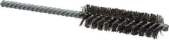 Made in USA - 3/4" Diam Helical Stainless Steel Tube Brush - Double Spiral, 0.006" Filament Diam, 2-1/2" Brush Length, 5-1/2" OAL, 0.237" Diam Galvanized Steel Shank - Industrial Tool & Supply