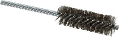 Made in USA - 7/8" Diam Helical Stainless Steel Tube Brush - Double Spiral, 0.006" Filament Diam, 2-1/2" Brush Length, 5-1/2" OAL, 0.237" Diam Galvanized Steel Shank - Industrial Tool & Supply